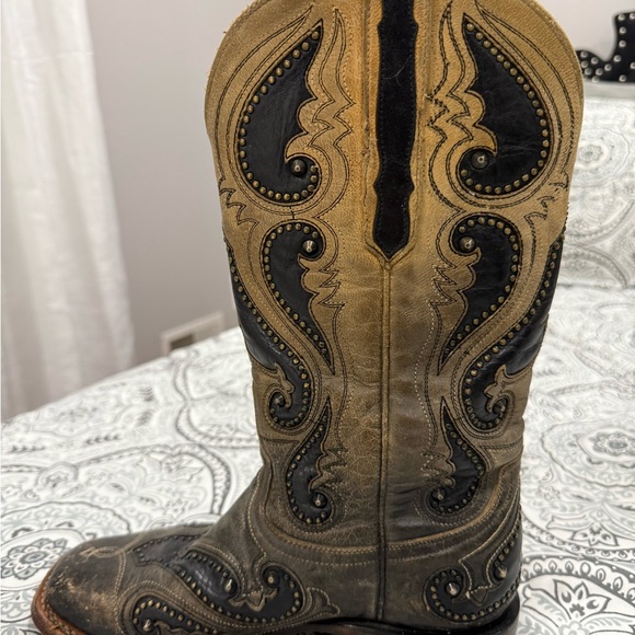 Lucchese Ombré Pearl Goat Square Toe Cowboy Boots - Picture 6 of 16